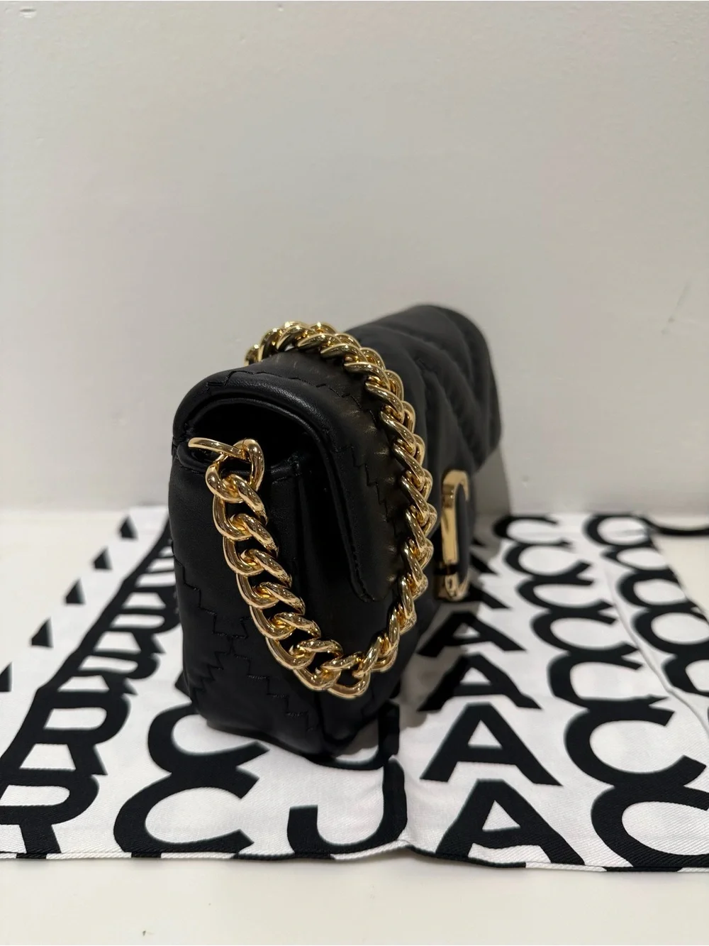 NWT Marc Jacobs small quilted Jmarc shoulder bag - black